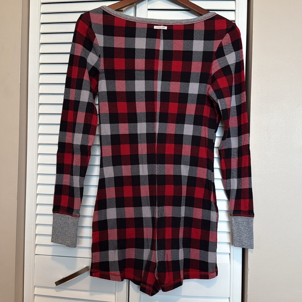 Victoria's Secret Red and Gray Pajama Romper - Picture 3 of 3
